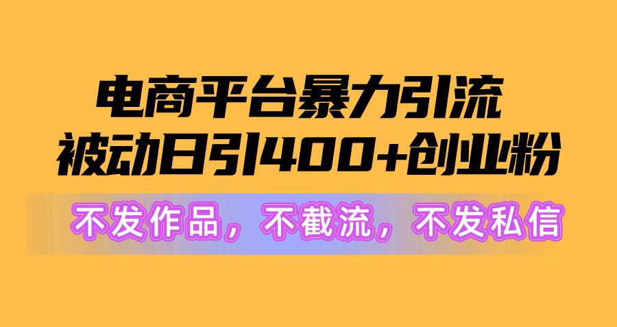 电商平台暴力引流,被动日引400+创业粉不发作品，不截流，不发私信-俗人博客网