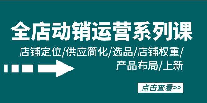 全店·动销运营系列课：店铺定位/供应简化/选品/店铺权重/产品布局/上新-俗人博客网