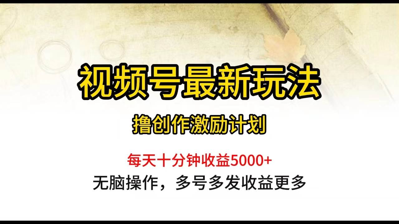 视频号最新玩法，每日一小时月入5000+-俗人博客网