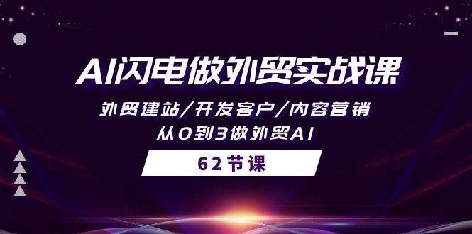 AI闪电做外贸实战课，外贸建站/开发客户/内容营销/从0到3做外贸AI-62节-俗人博客网