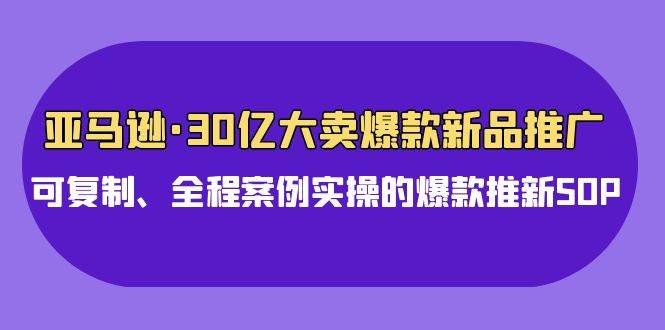 亚马逊30亿·大卖爆款新品推广，可复制、全程案例实操的爆款推新SOP-俗人博客网