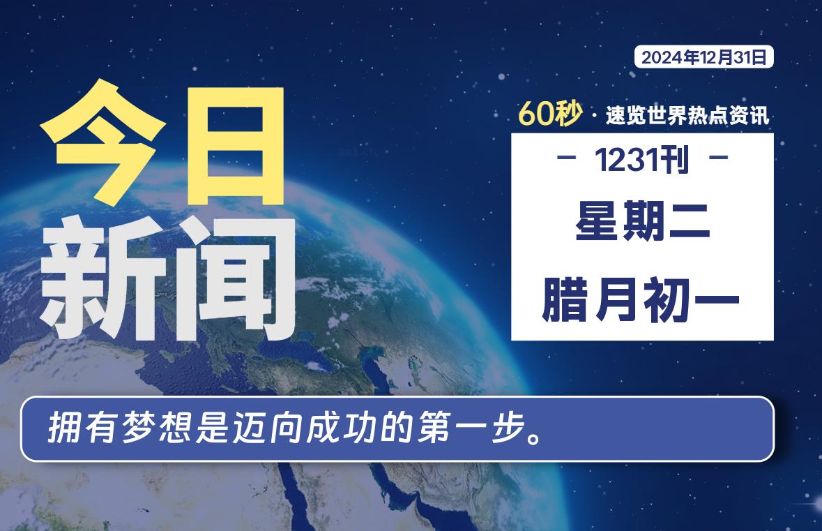 12月31日，星期二, 每天60秒读懂全世界！-俗人博客网